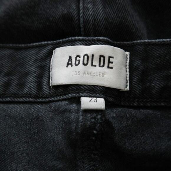 Agolde Ladies Black Button Fly Demin Skirt Size 23 - Picture 4 of 6